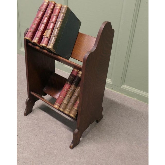 Arts & Crafts Open Front Slope-Shelf Fireside Book Trough, 1880 For Sale - Image 3 of 7