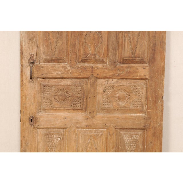 19th Century Turkish Carved Wood Raised Panel Door For Sale In Atlanta - Image 6 of 8