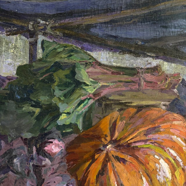 Monumental 19th Century French Produce Market Oil Painting by Camille Olivier For Sale - Image 9 of 18