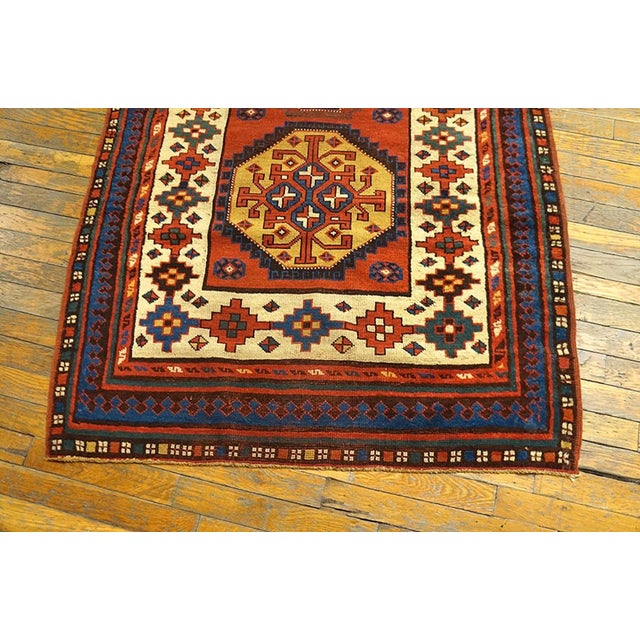 Late 19th Century 1890s Red Geometric Tribal Antique Caucasian Talish Rug '6" X 8'8" Handknotted Wool Carpet For Sale - Image 5 of 5