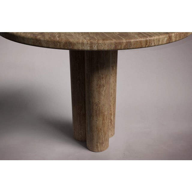 Not Yet Made - Made To Order Zade Noche Travertine Marble Round Dining Table 40" For Sale - Image 5 of 5
