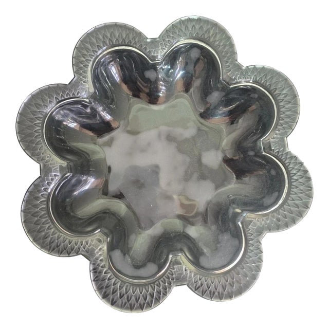 Art Deco Moulded Glass Foliate Bowl from Lalique France, 1910s For Sale