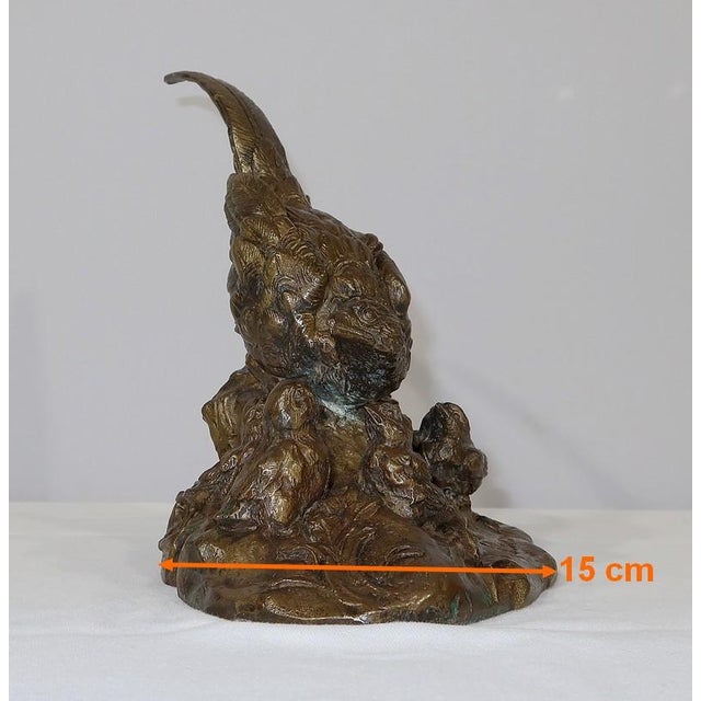 Vilavan, Pheasant and Her Young, Early 20th Century, Bronze For Sale - Image 16 of 18