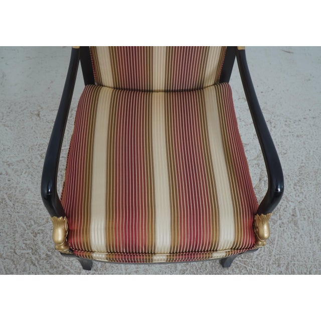 Pair Neoclassical Dolphin Carved Arm Black Chairs For Sale - Image 10 of 18