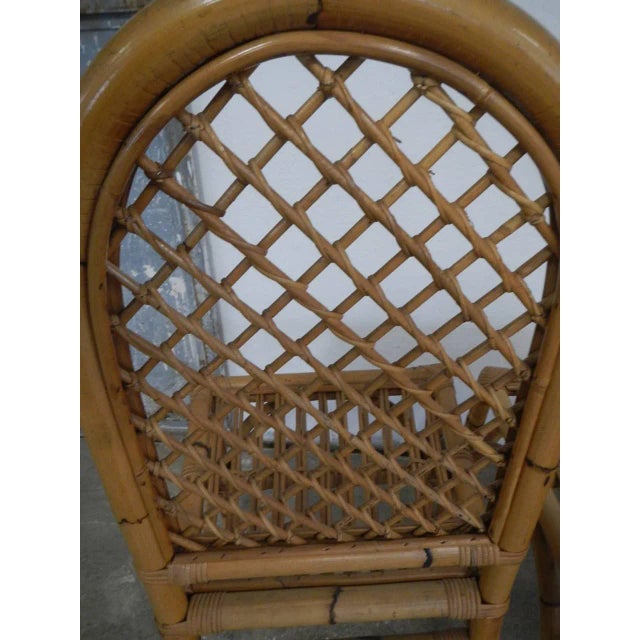 Wood Set of Bamboo Chairs, Italy, 1970s For Sale - Image 7 of 10