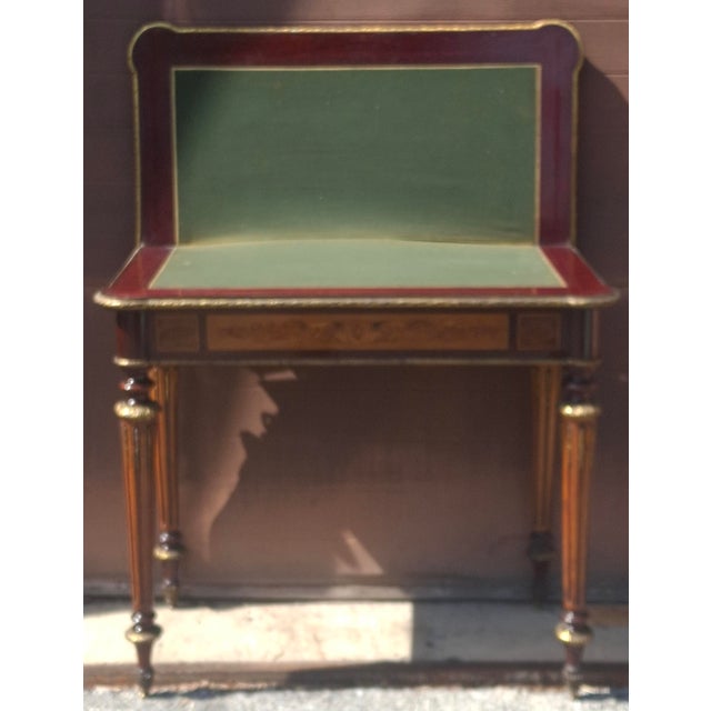 Mid 19th Century Louis Napoleon Kingwood Marquetry and Ormoly Mounted Fold Top Console Game Table For Sale In Washington DC - Image 6 of 11