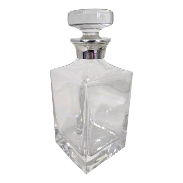 Sterling Silver Mounted Crystal Decanter, 2001 For Sale