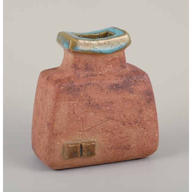 Red Ceramic Vase by Curt Magnus Addin, 1970s For Sale - Image 8 of 8