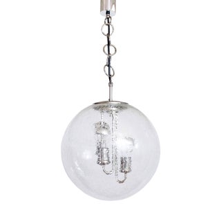 Suspension in Glass and Chrome Metal from Leuchten, 1970 For Sale