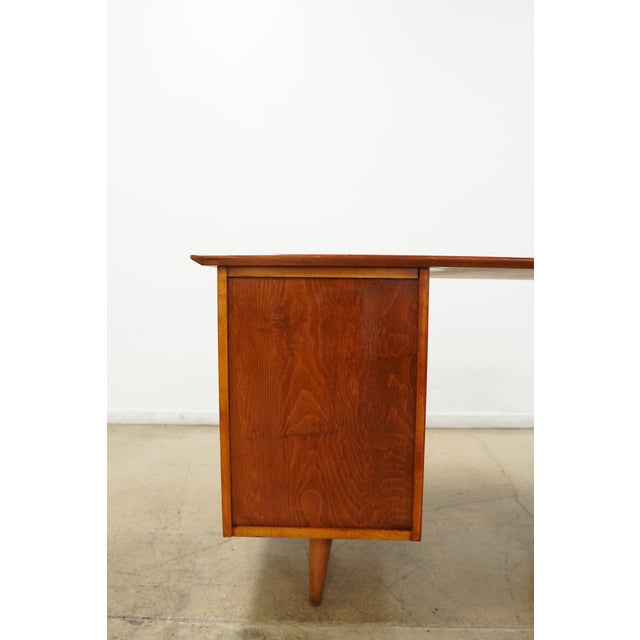 Vintage Attributed Paul McCobb MCM Double Pedestal Desk For Sale - Image 16 of 16