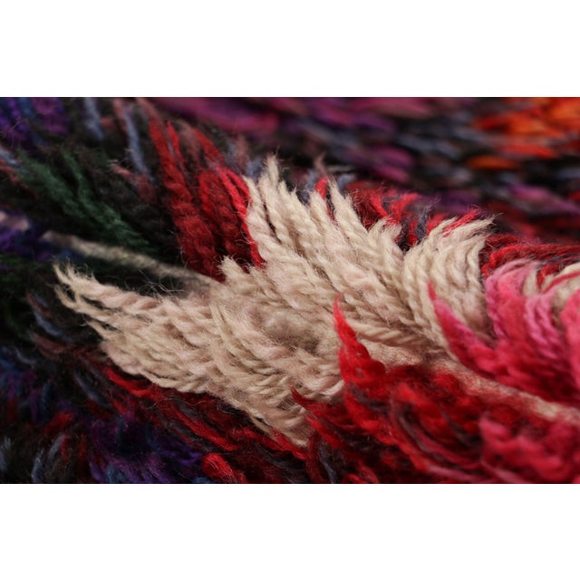 Textile Vintage Swedish Rug With Polychromatic Abstract Pattern | Rug & Kilim For Sale - Image 7 of 8