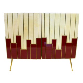 Mid-20th Century Modern / Art Deco Style Italian Painted Server Cabinet For Sale