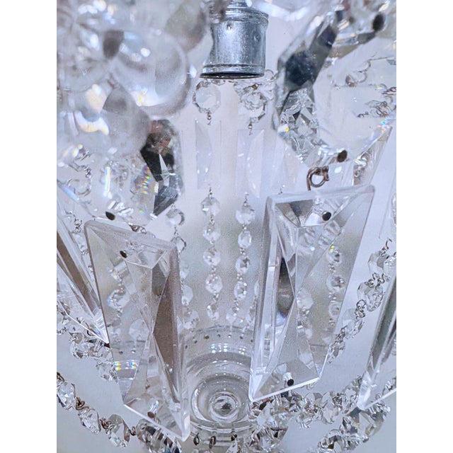 1960's Antique Crystal Basket-Style Pendant Chandelier For Sale - Image 11 of 12