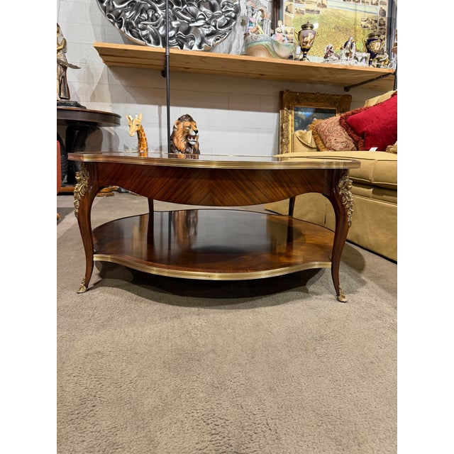Late 20th Century Althorp by Theodore Alexander Mahogany Cocktail Table With Caryatid Bronze Accents For Sale In Las Vegas - Image 6 of 10