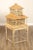 High Quality Vintage Distress Painted Wood Two-Story Birdhouse on Stand with Shingled Roof and Functional Pull-Out Tray