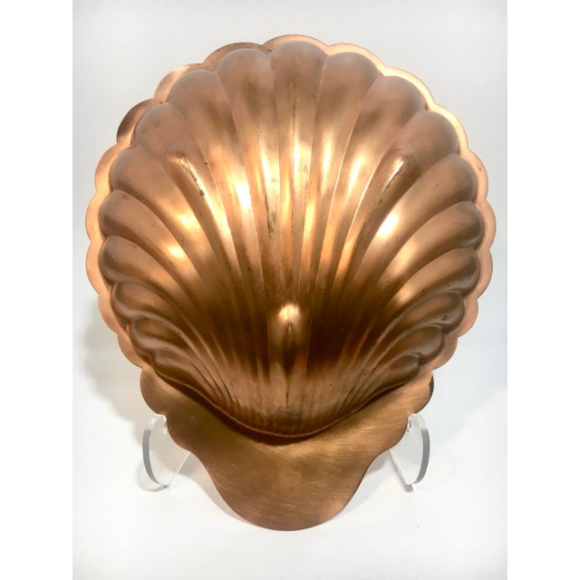 Rustic European 12" Copper Half-Shell Shaped Bowl For Sale - Image 3 of 5