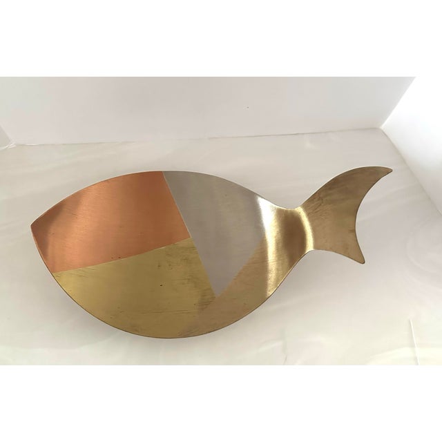 1960s 1960’s Metals Casado Mixed Metals Fish Bowl 16” For Sale - Image 5 of 8