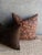 Rustic European Brown Floral Linen Pillow With Brass Zipper and Down Feather Insert For Sale - Image 3 of 7