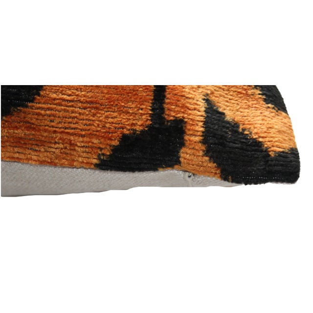 Contemporary Contemporary Tiger Print Silk Velvet Handmade Pillow For Sale - Image 3 of 10