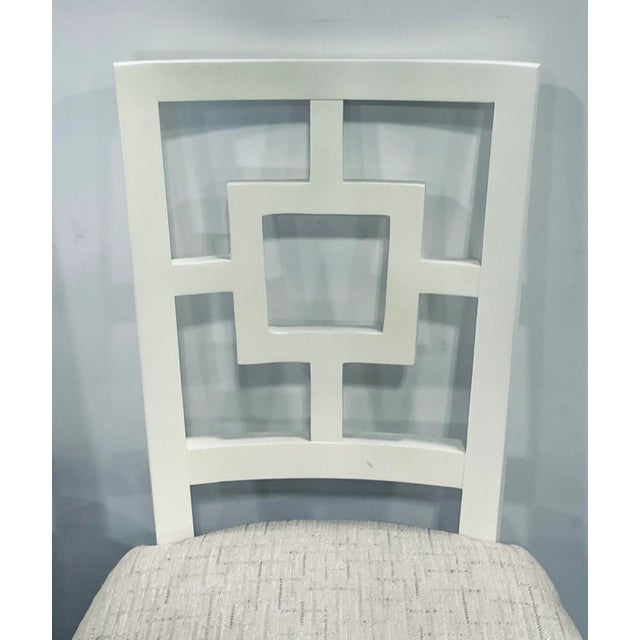 Modern Modern White Geometric Back Side Chair For Sale - Image 3 of 9