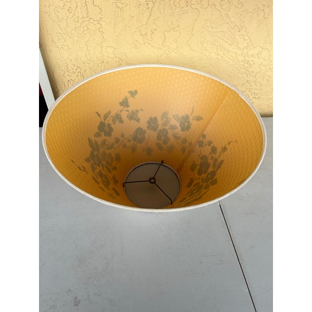 Metal Vintage Purple Floral Lamp Shade For Sale - Image 7 of 8