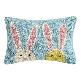 Bunny Duo Hook Pillow, 12" x 8" For Sale