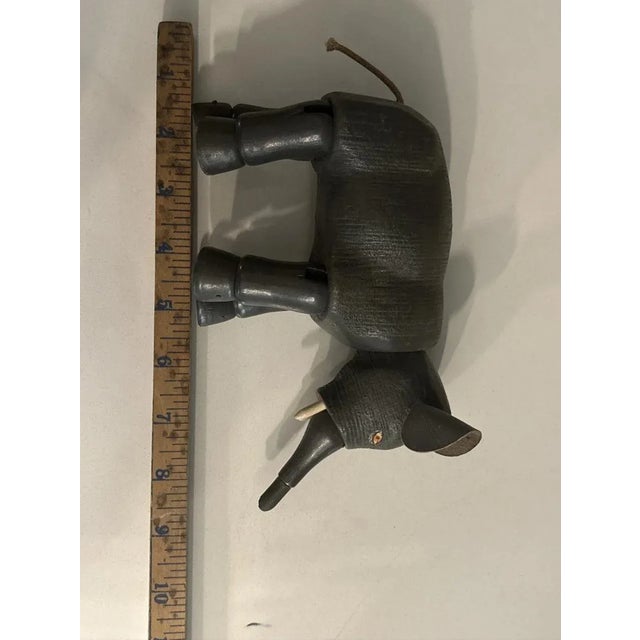 Antique Schoenhut 1903 Humpty Dumpty Circus Elephant & Box Top For Sale - Image 9 of 11