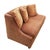 This Modern Banquette sofa features a warm terracotta patterned upholstery with a distinctive tight-back, bench-seat...