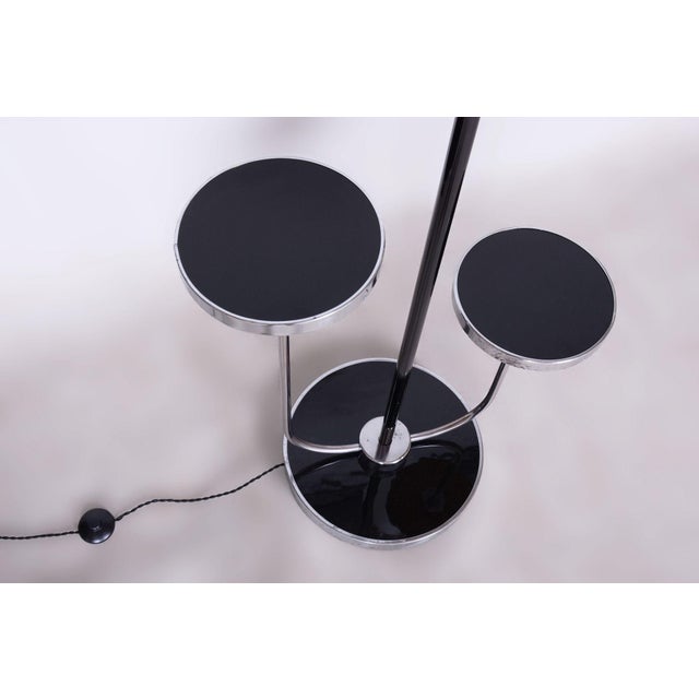 Wood Bauhaus Chrome Floor Lamp by J. Halabala for Up Zavody, Czechia, 1930s For Sale - Image 7 of 13