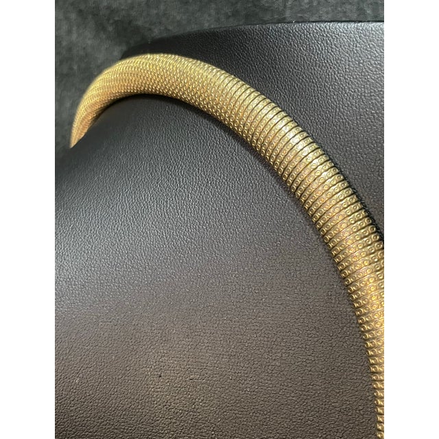 1950s 1950s Textured Omega Choker Necklace Tubular Mesh/Coil Method (Tubogas Style) Over a Hollow Core. For Sale - Image 5 of 5