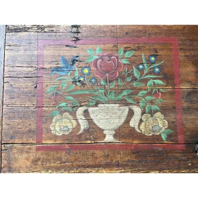 Wood 18th Century French Painted Trunk For Sale - Image 7 of 11