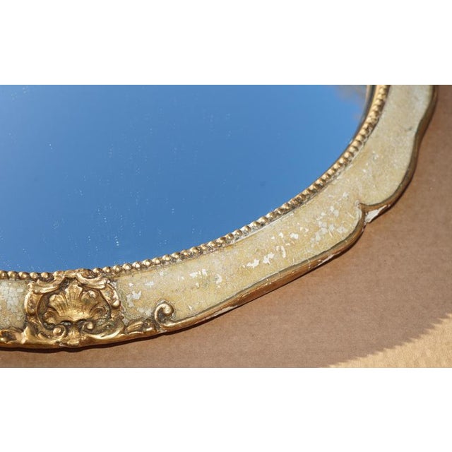 1940s Vintage French Original Paint Convex Butlers Wall Mirror, 1940s For Sale - Image 5 of 12
