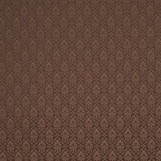 Schumacher Grant Damask Fabric In Brown For Sale