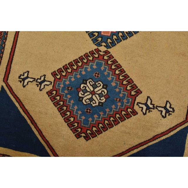 Yalameh Rug 2’9” X 4’2” Beige Wool Vintage Tribal Hand-Knotted Carpet For Sale - Image 4 of 10