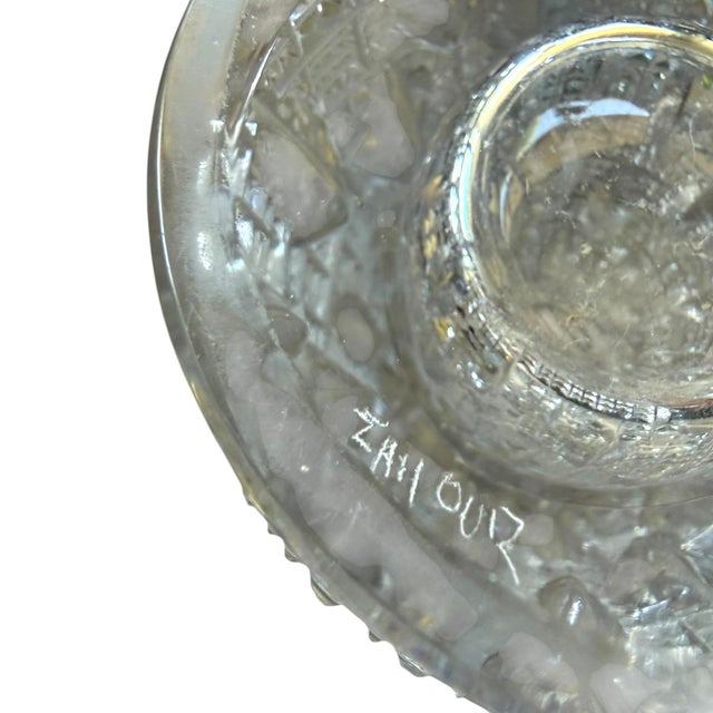 Mid-Century Modern Signed Vladimír Žahour Monumental Hand Cut Czech Crystal Vase, 13.75” For Sale - Image 3 of 11