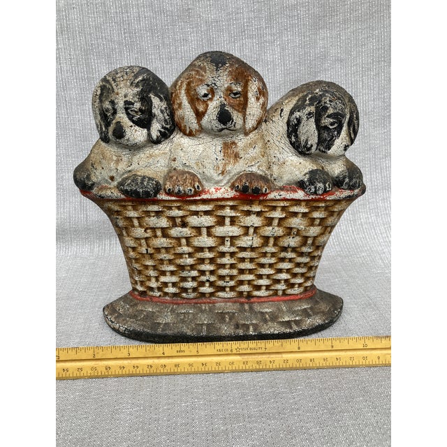 Antique White Vintage Hard Rubber Dog Doorstop For Sale - Image 8 of 10