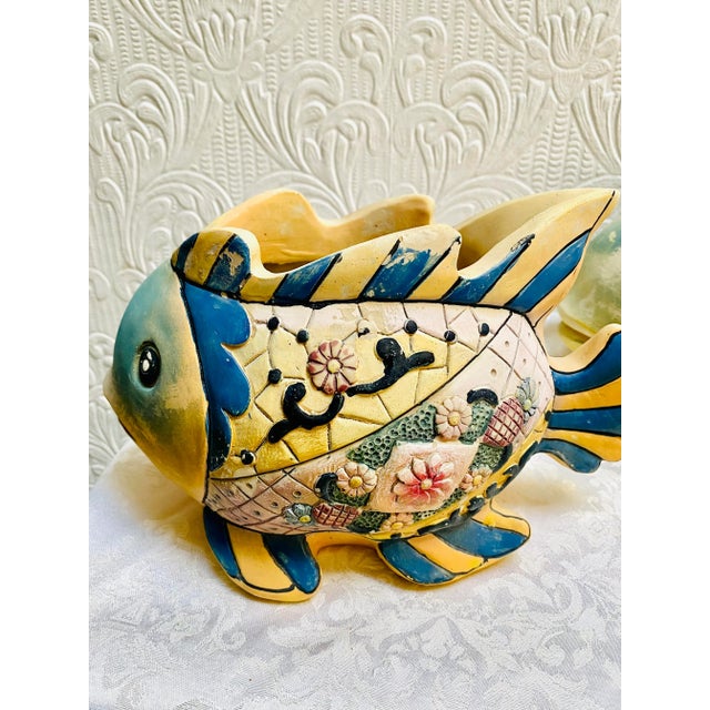 1980s Pair of 1980s Happy Fish Vintage Italian Planters For Sale - Image 5 of 9