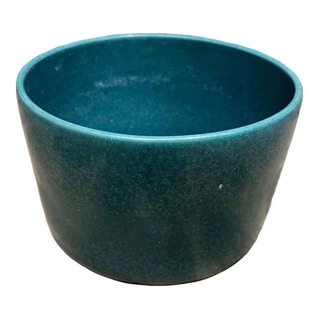 1960s Art Pottery Turquoise Architectural Planter California For Sale