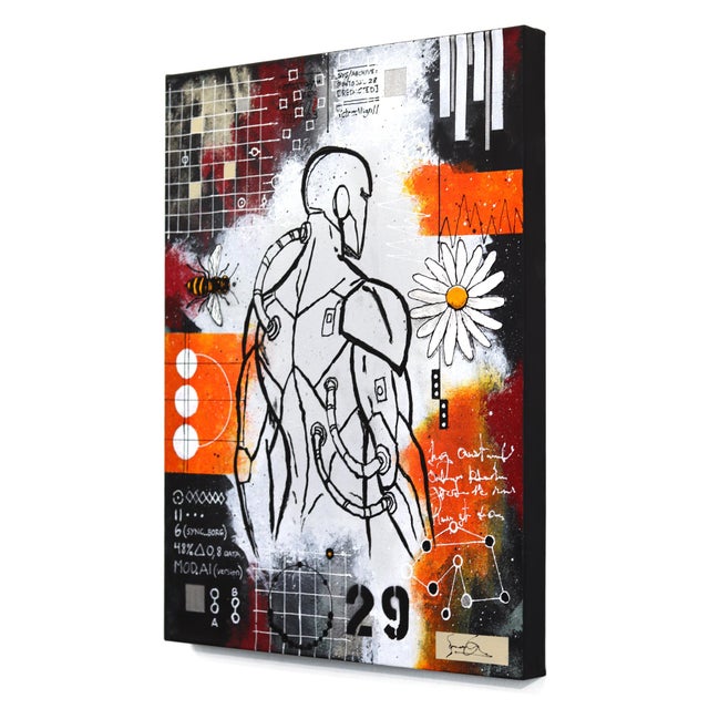 Contemporary Protocol 29 - Original Contemporary Neo-Expressionist Mixed Media Painting on Canvas by Soren Grau For Sale - Image 3 of 9