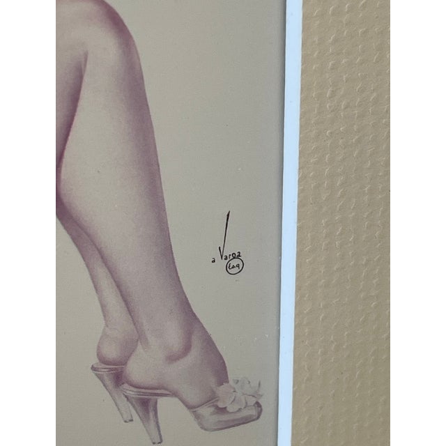 Wood Vintage 1980s Framed Alberto Vargas Pin-Up Print Compilation – Hollywood Regency Style Pinup For Sale - Image 7 of 9