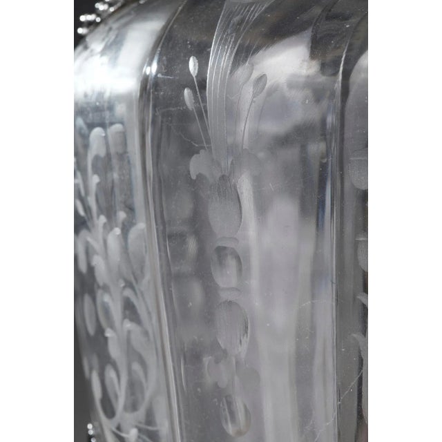 19th Century Silver & Crystal Engraved Ewer, Set of 2 For Sale - Image 15 of 18