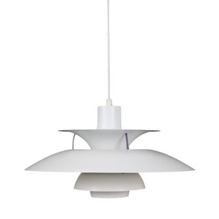 Vintage Danish PH 5 Pendant Lamp with Glass Diffuser by Poul Henningsen for Louis Poulsen, 1950s For Sale