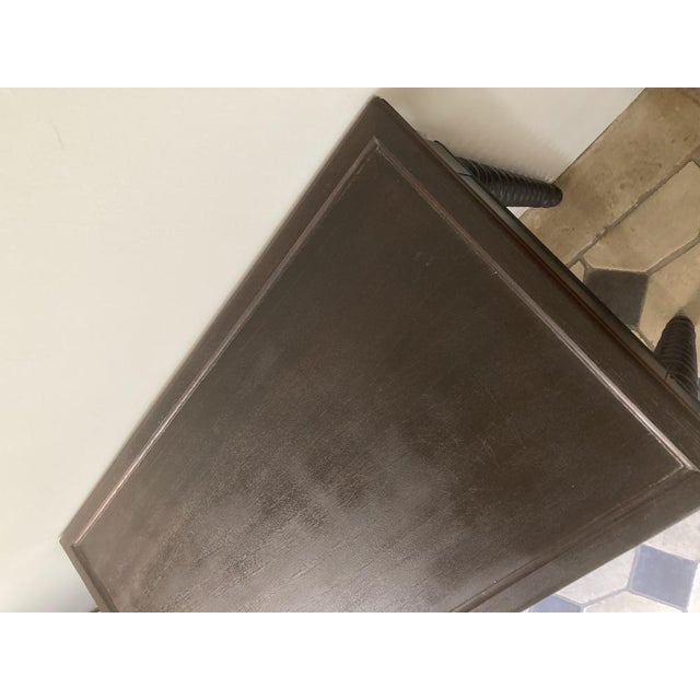 Painter's item in navy blue with art deco paper and handles