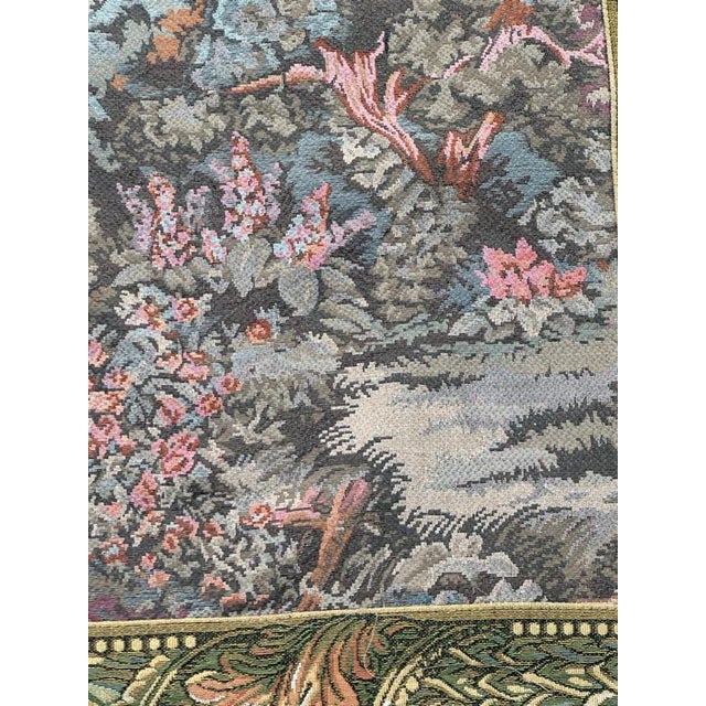 Vintage French Jacquard Verdure Tapestry in the style of Aubusson, 1970s For Sale - Image 10 of 18