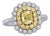 Mid 20th Century 18k White Gold Fancy Color Yellow Diamond Filigree Engagement Ring, Size 6.75 For Sale