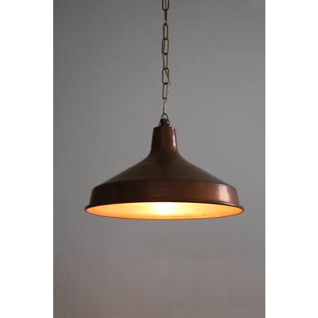 Danish Brutalist Hand-Hammered Copper Pendant Lamp from ES Horn Aalestrup, 1960s For Sale - Image 6 of 9