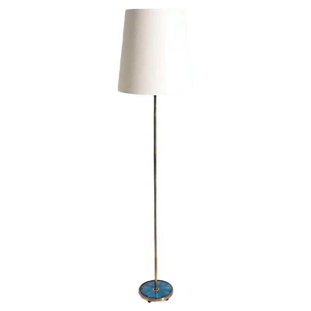 Brass & Enamel Floor Lamp, 1960s For Sale