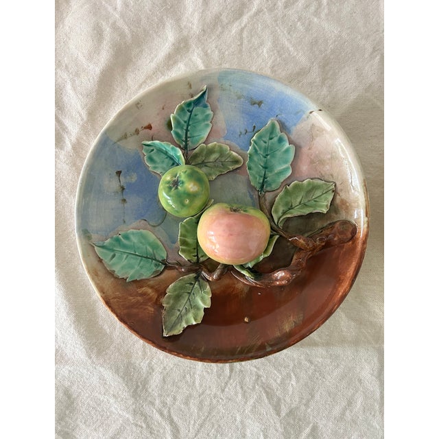 19th Century French Ceramic Barbotine Wall Platter - a Pair For Sale - Image 9 of 9