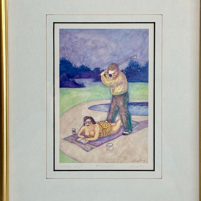 1980s Jonathan Heath “Wedge Shot” Signed Limited Edition Humorous Golf Print, 847/1200 For Sale - Image 9 of 14