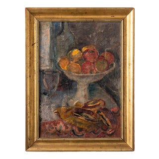 French School, Still Life with Compotier, 20th Century, Oil Painting on Canvas For Sale